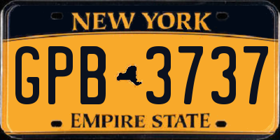 NY license plate GPB3737
