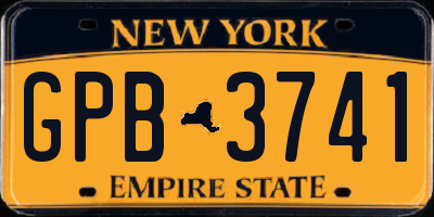 NY license plate GPB3741