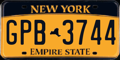 NY license plate GPB3744