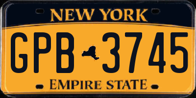 NY license plate GPB3745