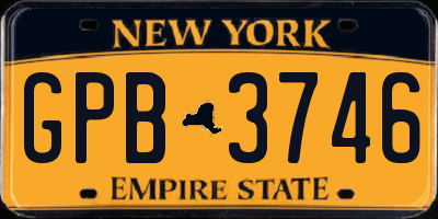 NY license plate GPB3746