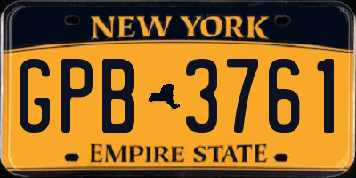 NY license plate GPB3761