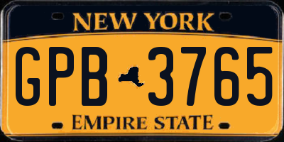 NY license plate GPB3765
