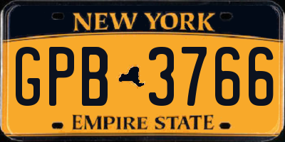 NY license plate GPB3766
