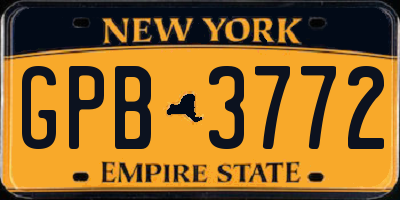 NY license plate GPB3772