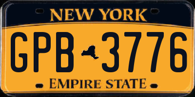 NY license plate GPB3776