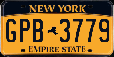 NY license plate GPB3779