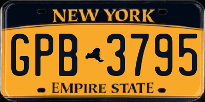 NY license plate GPB3795