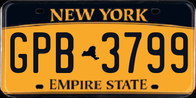 NY license plate GPB3799
