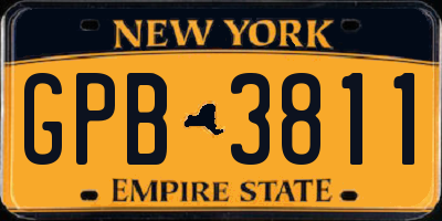 NY license plate GPB3811