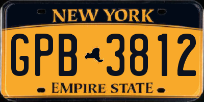 NY license plate GPB3812