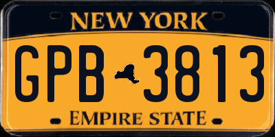 NY license plate GPB3813