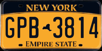 NY license plate GPB3814