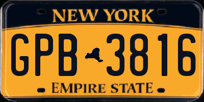 NY license plate GPB3816