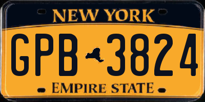 NY license plate GPB3824