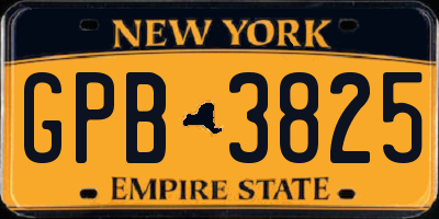 NY license plate GPB3825