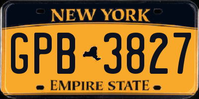 NY license plate GPB3827
