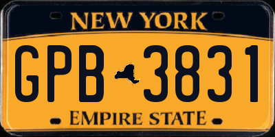 NY license plate GPB3831