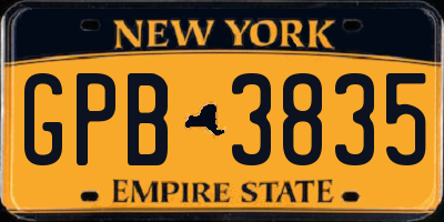 NY license plate GPB3835