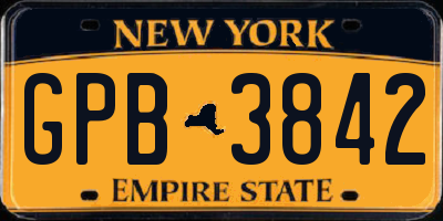 NY license plate GPB3842