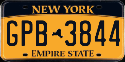 NY license plate GPB3844