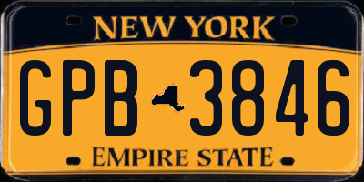 NY license plate GPB3846