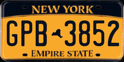 NY license plate GPB3852