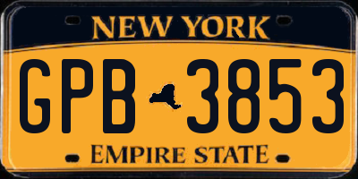NY license plate GPB3853