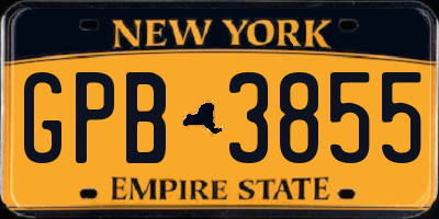 NY license plate GPB3855