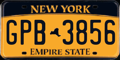 NY license plate GPB3856