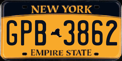 NY license plate GPB3862