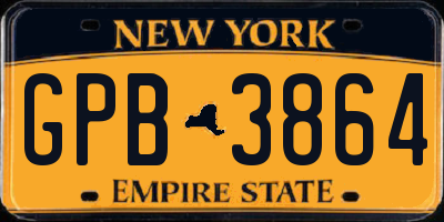 NY license plate GPB3864