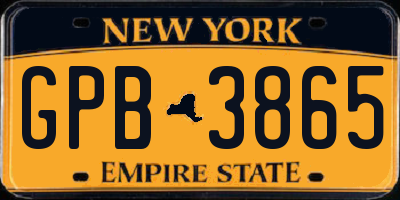NY license plate GPB3865