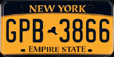 NY license plate GPB3866