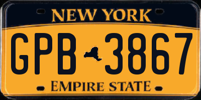 NY license plate GPB3867