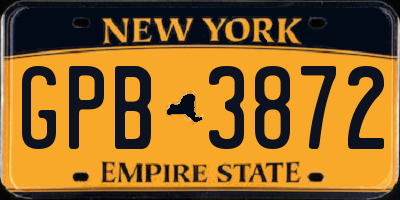 NY license plate GPB3872