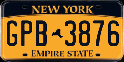 NY license plate GPB3876