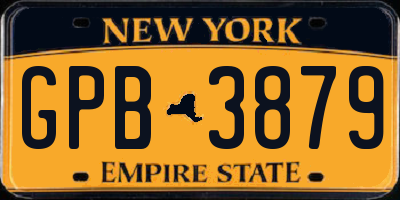 NY license plate GPB3879