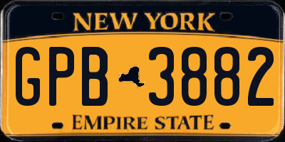 NY license plate GPB3882
