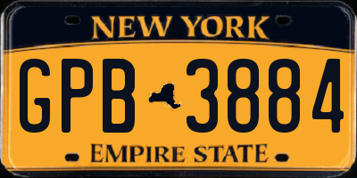 NY license plate GPB3884