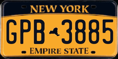 NY license plate GPB3885