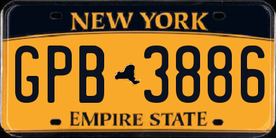 NY license plate GPB3886