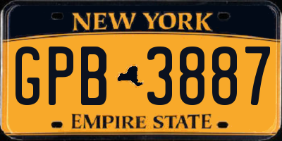 NY license plate GPB3887