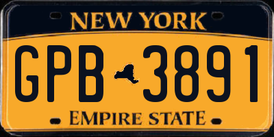 NY license plate GPB3891