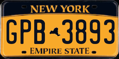 NY license plate GPB3893