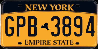 NY license plate GPB3894