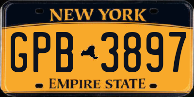 NY license plate GPB3897