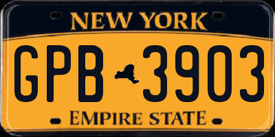 NY license plate GPB3903