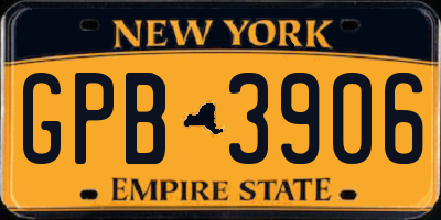NY license plate GPB3906