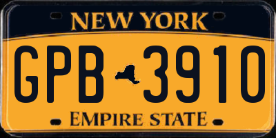 NY license plate GPB3910